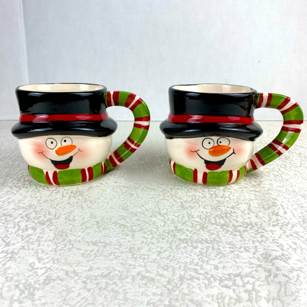 Holiday Mugs Set Of 2 Frosty The Snowman Christmas Hot Cocoa Cups